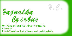 hajnalka czirbus business card